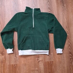 Los Angeles Apparel Forest Green Half-Zip Sweatshirt
